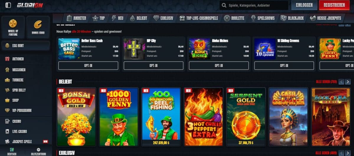 Glorion Casino – Boni und Spielangebot für Deutschland image 1